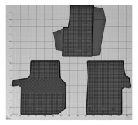 Fußmatten passend für Volkswagen Crafter ab 2017 - 3 Sitzer, Gummi Set, schwarz
