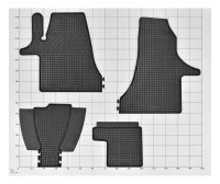 Gummifußmatten und Kofferraumwanne passend für VW T 6.1 Transporter/Caravelle 8 Sitze 2019-2022 | L1 + TUNEL