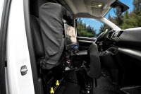 Z4L Sitzbezüge passend für Peugeot Expert ab 2016 - 3 Sitzer - Polyester Schwarz, Grau , LUX - Passgenau für Version mit Tisch Vorne auf dem Beifahrersitz