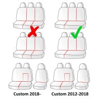 Passgenaue Autositzbezüge für Ford Transit Custom I ab 2012 bis 2023 – Kunstleder