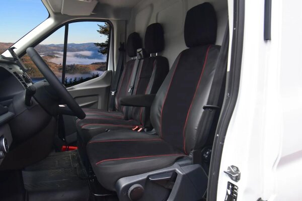 Passgenaue Autositzbezüge für Ford Transit Custom I ab 2012 bis 2023 – Velourimitat mit Kunstleder