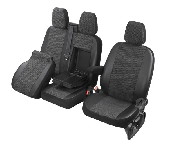 Passgenaue Autositzbezüge für Ford Transit VII / VIII ab 2014 / Facelift ab 2020 – Polstermaterial mit Kunstleder