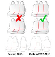 Passgenaue Autositzbezüge für Ford Transit Custom I ab 2012 bis 2023 – Polstermaterial mit Kunstleder