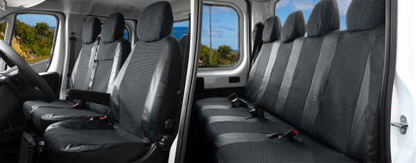 Passgenaue Autositzbezüge für Citroen Jumper II ab 2006 bis 2022+ – Polstermaterial mit Kunstleder