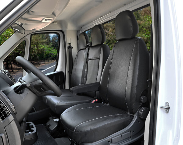 Passgenaue Autositzbezüge für Citroen Jumper ab 2006 / Facelift ab 2014 / Facelift ab 2022 – atmungsaktives Kunstleder