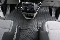 Fußmatten passend für Ford Tourneo/Transit Custom ab 2024 - 2 Sitze + tunnel / VW T7 Caravelle 2 Sitze ab 2025, Gummi Set, schwarz