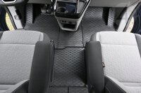 Fußmatten passend für Ford Tourneo/Transit Custom ab 2024 - 2 Sitze + tunnel / VW T7 Caravelle 2 Sitze ab 2025, Gummi Set, schwarz