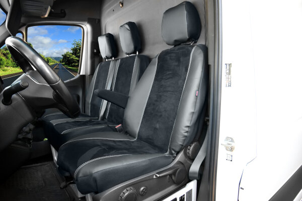 Passgenaue Autositzbezüge für Mercedes Sprinter III W907 / W910 ab 2018 – Velourimitat mit Kunstleder