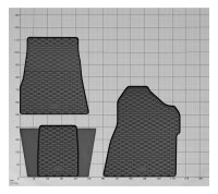 Fußmatten passend für Renault Master ab 2024 - 3 Sitze, Gummi Set, schwarz