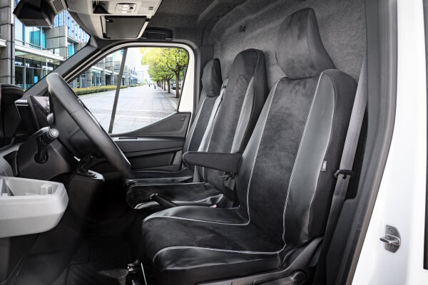 Passgenaue Autositzbezüge für Nissan Interstar ab 2024 – Velourimitat mit Kunstleder